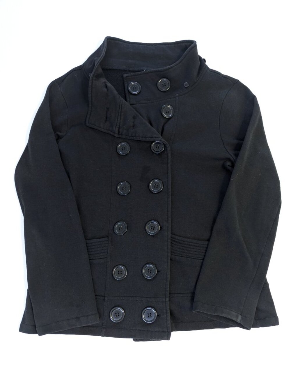 Black Pea Coat - Women's L - It's Our Time Double Button PeaCoat Jacket